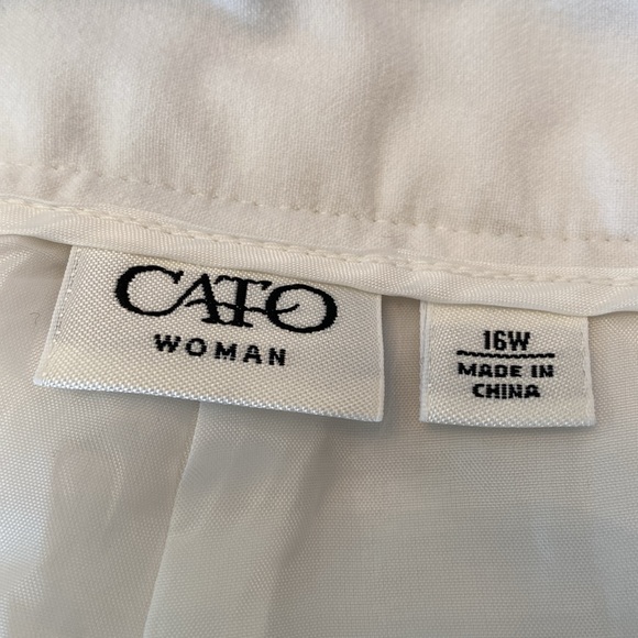 Cato woman’s slack, size 16 W, white x fully lined, polyester - Picture 9 of 10
